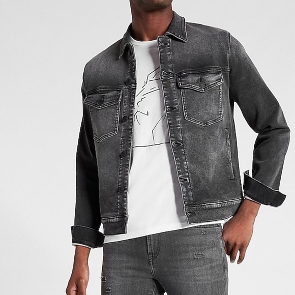 Express Other - BLACK HYPER STRETCH DENIM JACKET IN JET BLACK new w/o tags